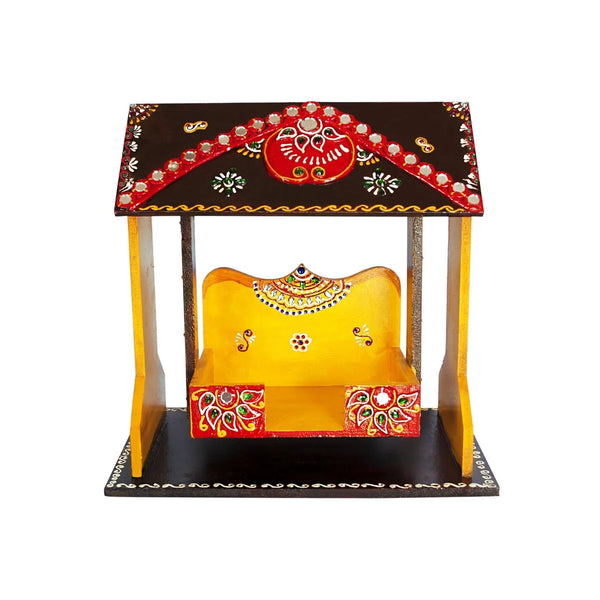 Brown Wooden Swing Laddu Gopal Jhula