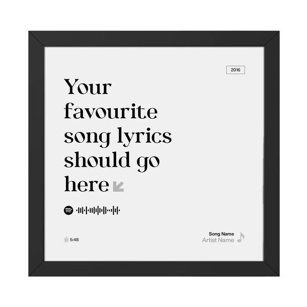 Personalized Artwork Of Lyrics and Spotify