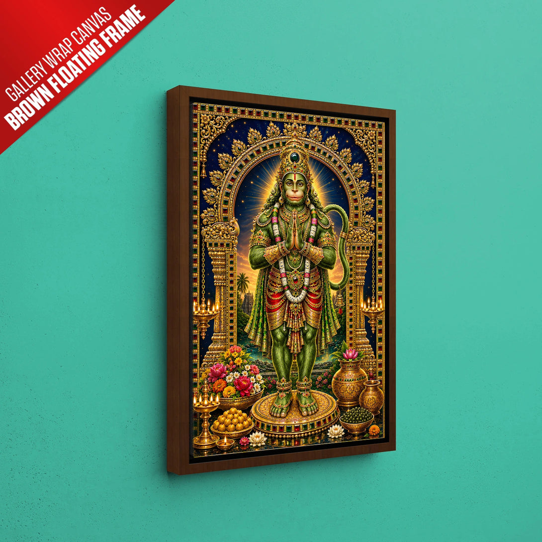Anjaneya Wall Art - Lord Hanuman Devotion & Strength Spiritual Decor ...