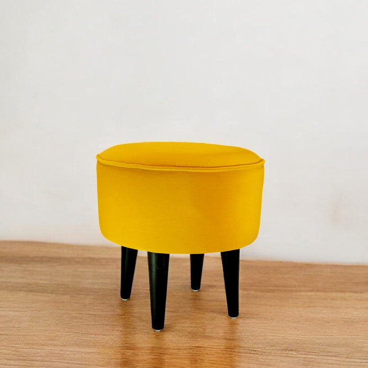 Round Pouffe Stool - Mustered Yellow – Ritwikas