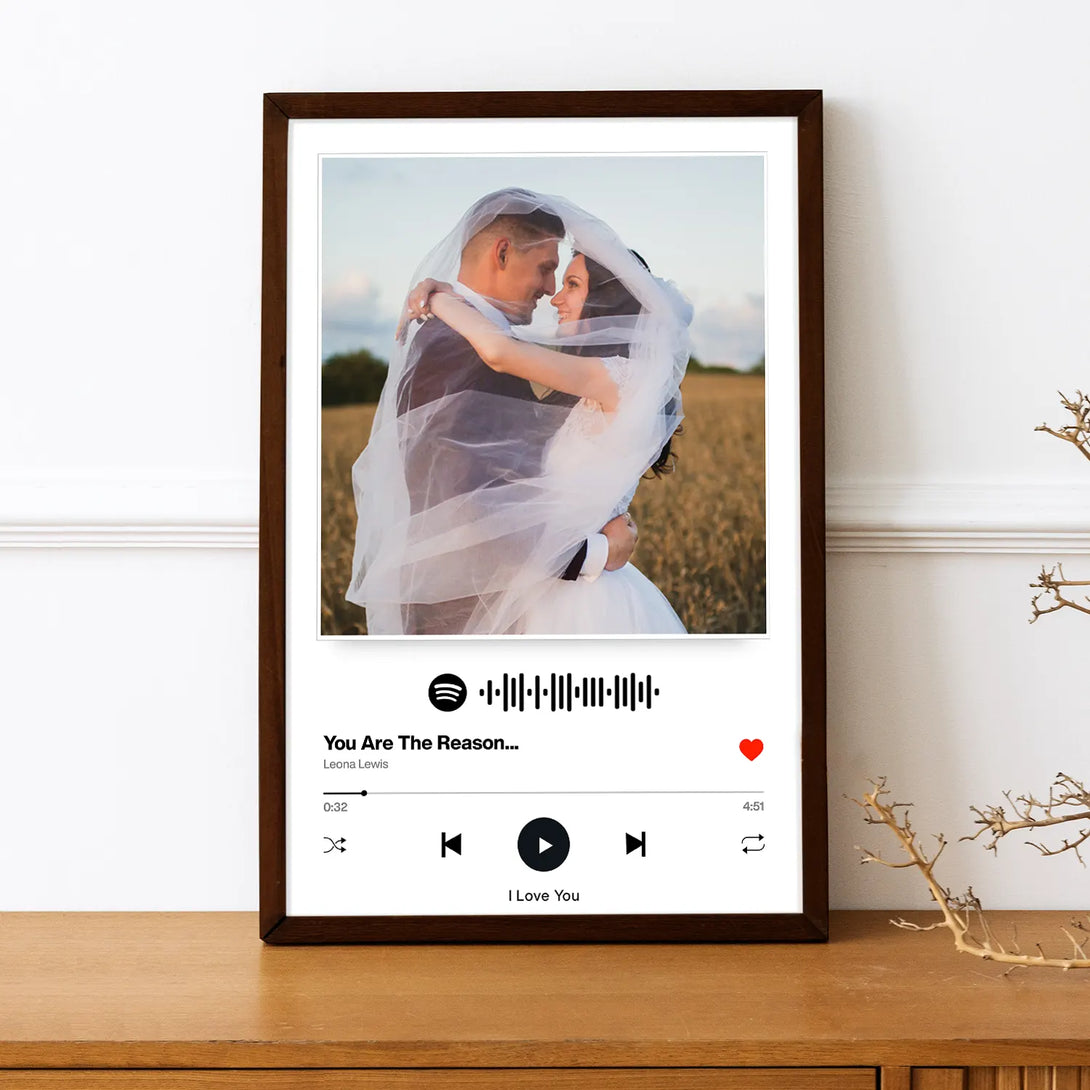 Spotify Code On Frame Personalized Rectangular Music Frame with Scannable Spotify QR Code Wi ...
