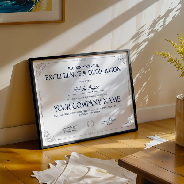 Elite Appreciation Certificate – Personalized Recognition with Style