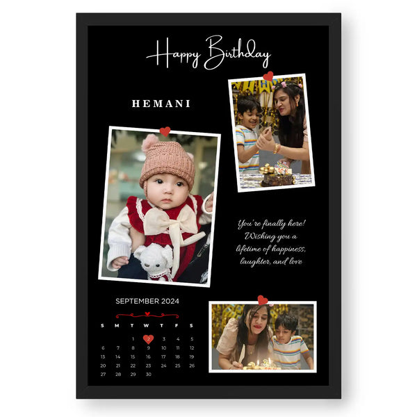 3-Photo Calendar Collage: Personalized Memory Keepsake