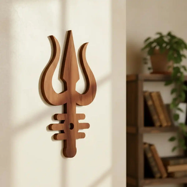 Shiva's Trishul Tripund Tilak Wooden Cutout
