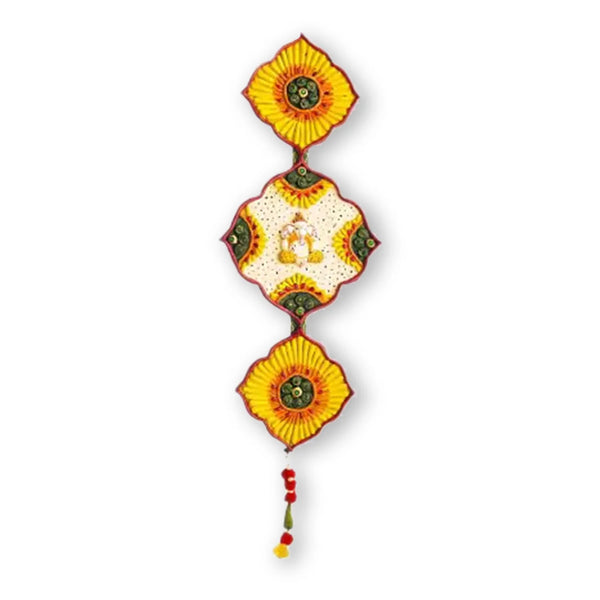 Yellow White Door Hanging Ganesha