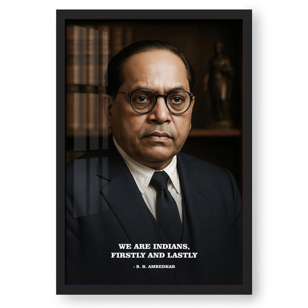 B.R. Ambedkar Portrait Artwork with Quote