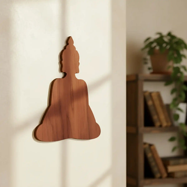 Wooden MDF Meditating Buddha Cutout Wall Hanging