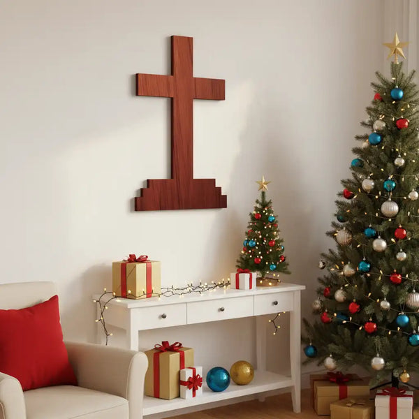 Wooden MDF Jesus Cross Symbol Wall Hanging