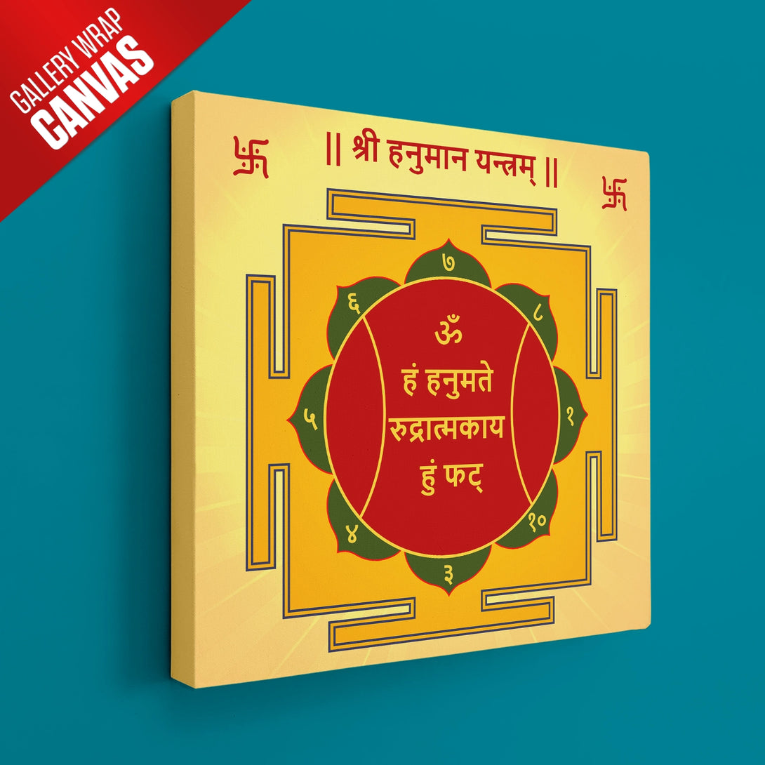 Decorative panel with red and yellow design on a blue background