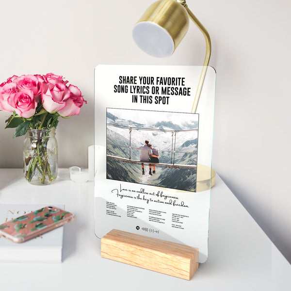 Photo Plaque with Lyrics & Spotify Code