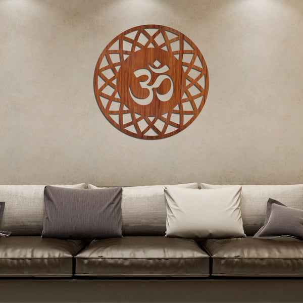 Wooden Om Mandala Spiritual Decor