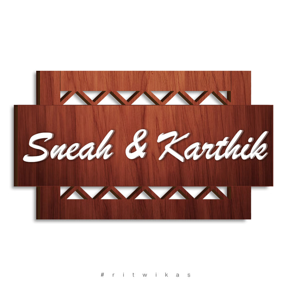 Premium Cut-Out Wooden 3D Name Plate - Raised Text