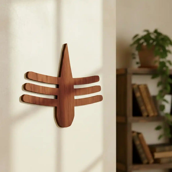 Wooden Mahakal Tilak Cutout Wall Art