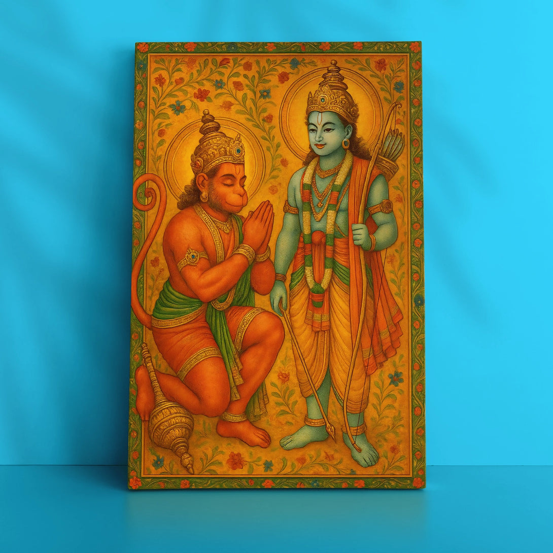 Shri Ram & Hanuman Pichwai Styled Artwork – Ritwikas