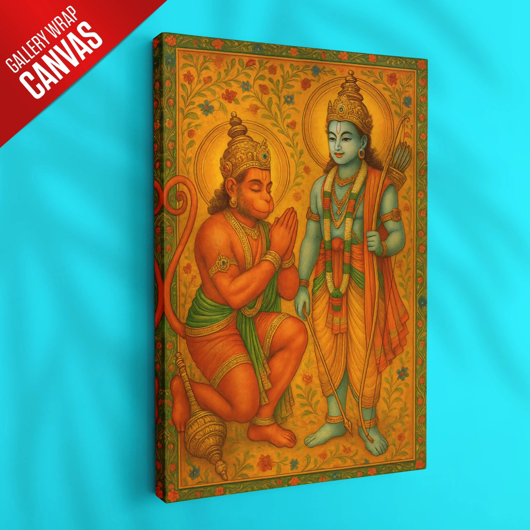 Shri Ram & Hanuman Pichwai Styled Artwork – Ritwikas