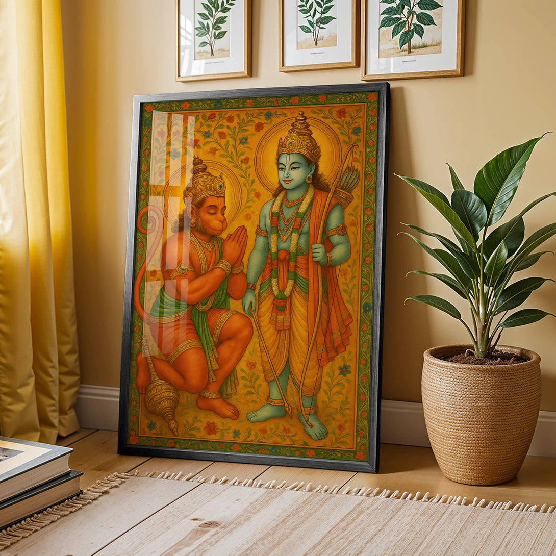 Shri Ram & Hanuman Pichwai Styled Artwork – Ritwikas
