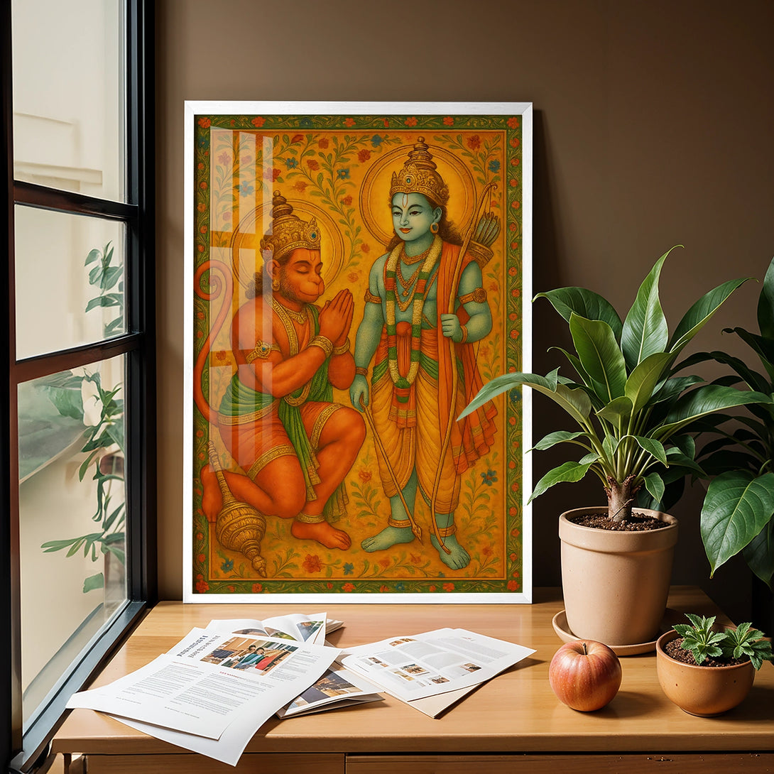 Shri Ram & Hanuman Pichwai Styled Artwork – Ritwikas