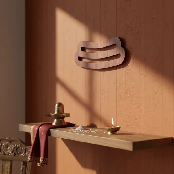 Wooden Tripund/Tilak/Mahakal Tripundra Cutout Wall Art For Home Temple & Wall Decor