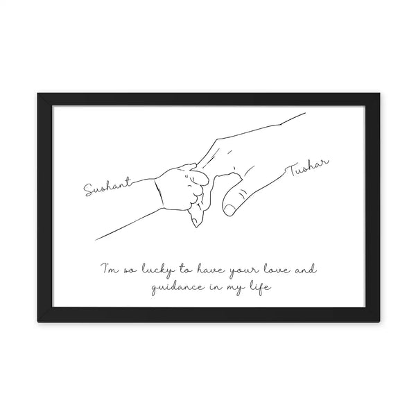 Timeless Bond: Personalized Hand-in-Hand Line Art