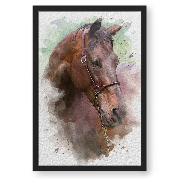 Horse Portrait Multicolor Abstract Background