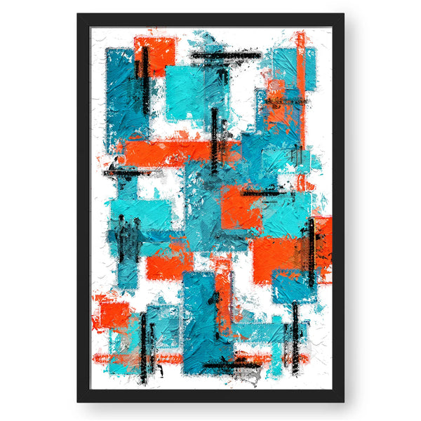 Brush Stroke Patterned Geometric Wall Art - II