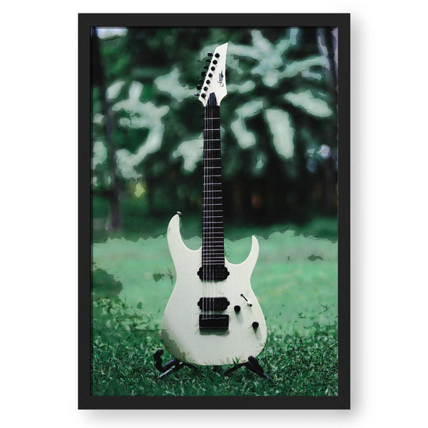 Electric Guitar In Garden Abstract Background