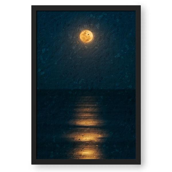 Full Moon And Calm Sea