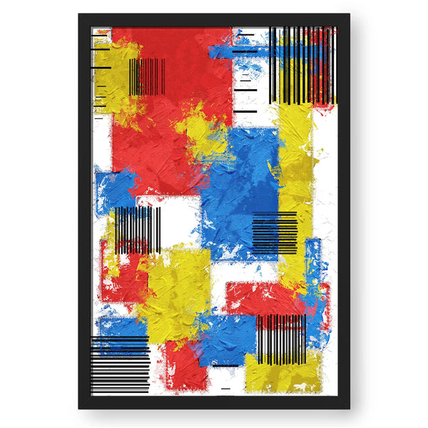 Brush Stroke Patterned Geometric Wall Art - III