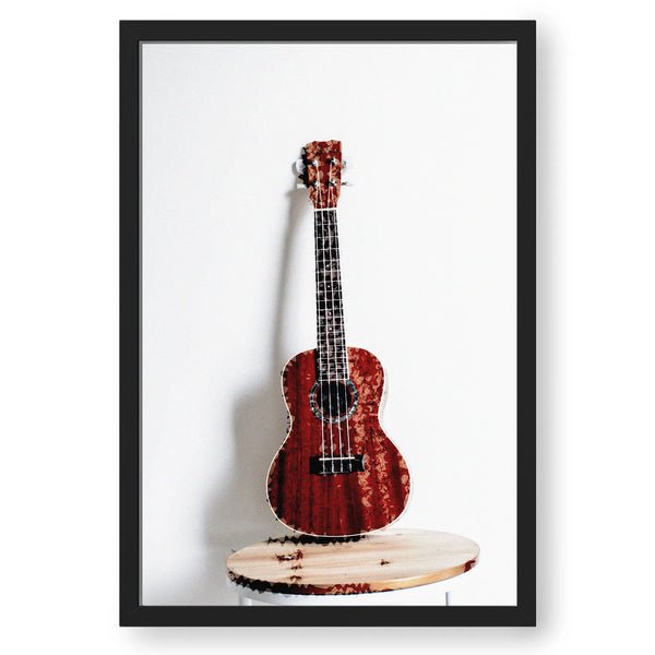 Acoustic Guitar Portrait Brick Red