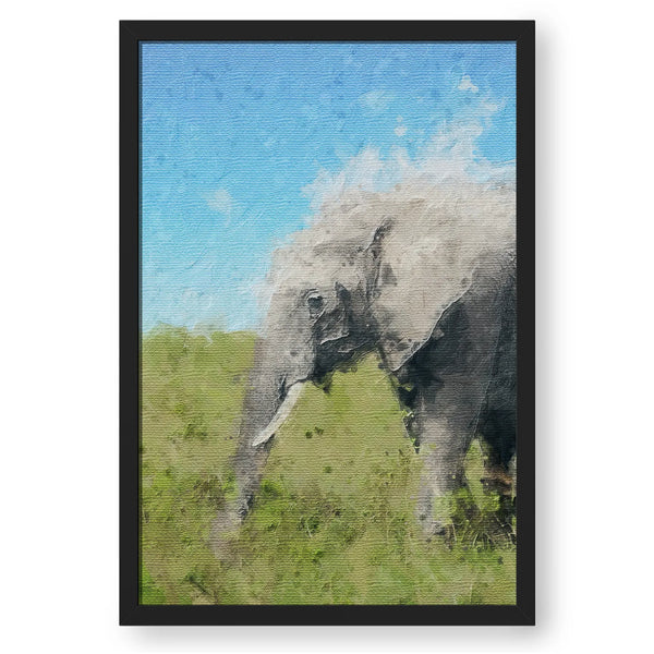 Elephant In Grass Abstract