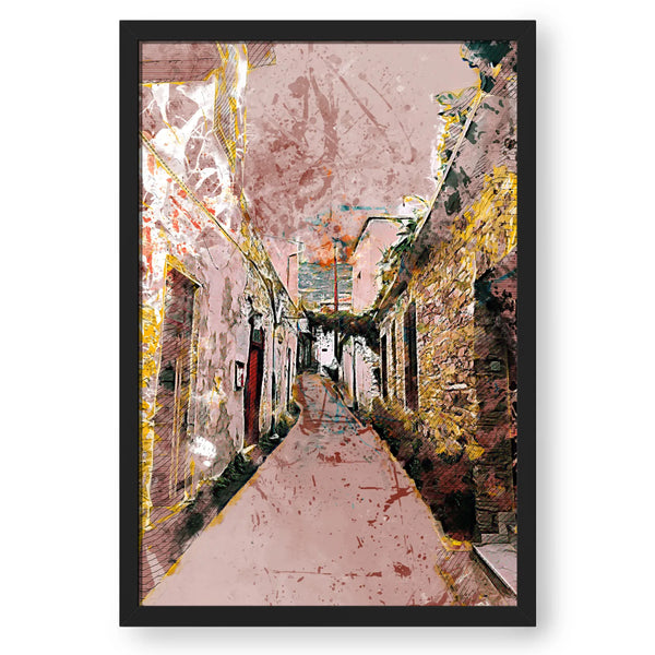 Narrow Village Street Abstract