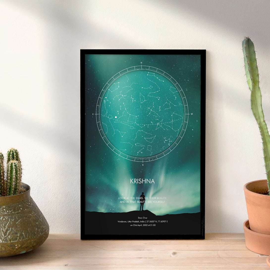 Rectangularstar Map Narit Customized Star Map In Northern Lights – Ritwikas