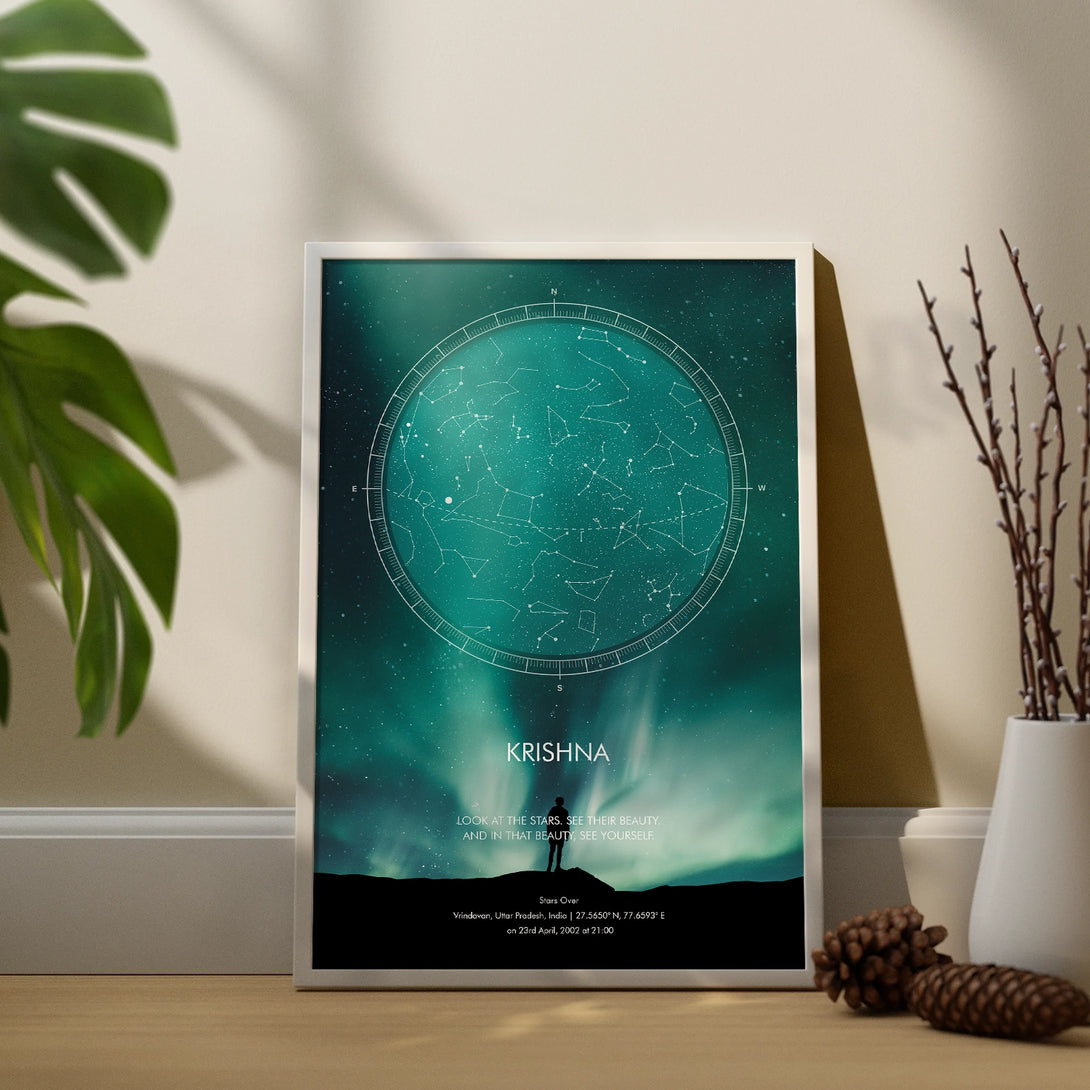 Rectangularstar Map Narit Customized Star Map In Northern Lights – Ritwikas