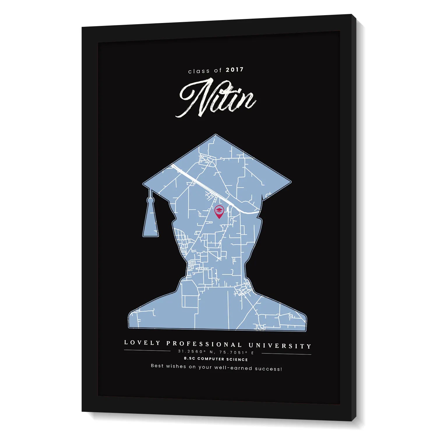 Graduates Maps Personalized Black Memory Wall Graduation Map For Him – Ritwikas